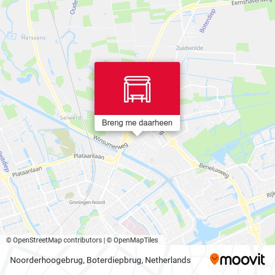 Noorderhoogebrug, Boterdiepbrug kaart