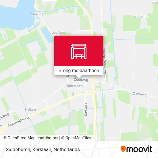 Siddeburen, Kerklaan kaart