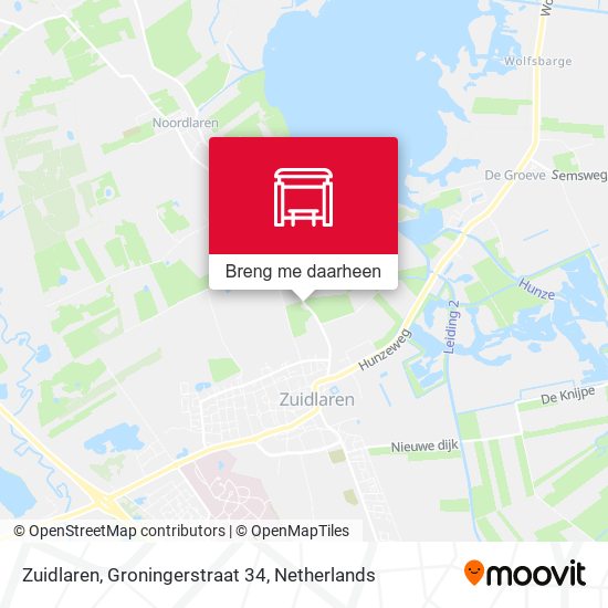 Zuidlaren, Groningerstraat 34 kaart