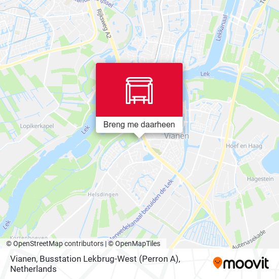 Vianen, Busstation Lekbrug-West (Perron A) kaart