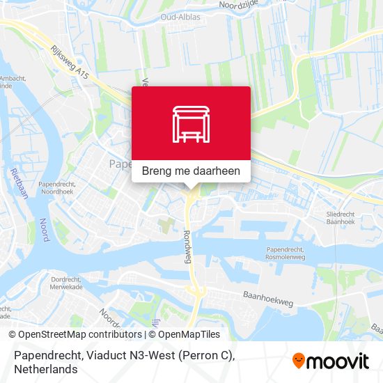 Papendrecht, Viaduct N3-West (Perron C) kaart