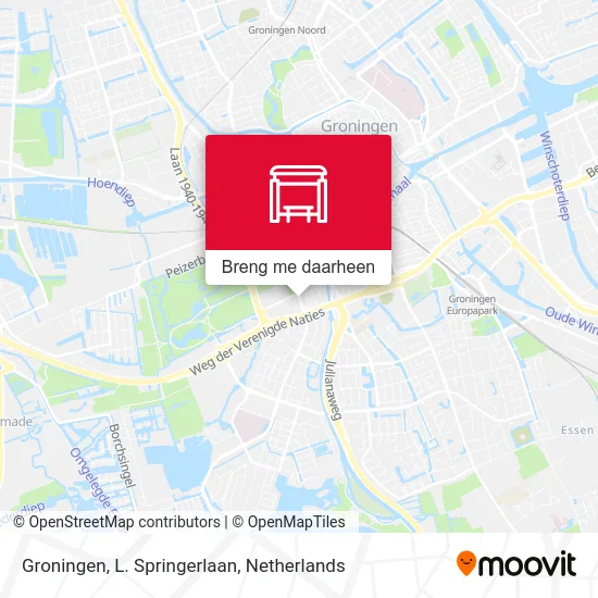 Groningen, L. Springerlaan kaart