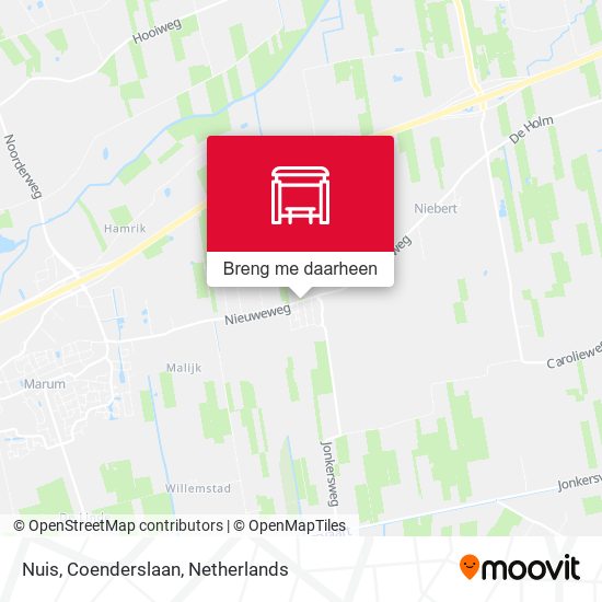 Nuis, Coenderslaan kaart