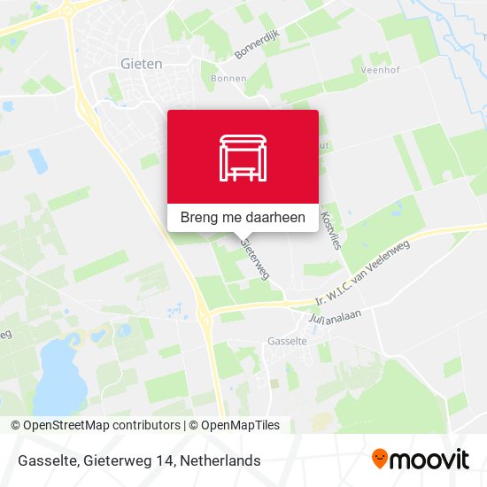 Gasselte, Gieterweg 14 kaart