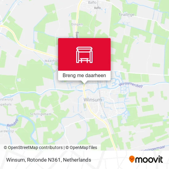 Winsum, Rotonde N361 kaart