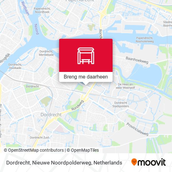 Dordrecht, Nieuwe Noordpolderweg kaart