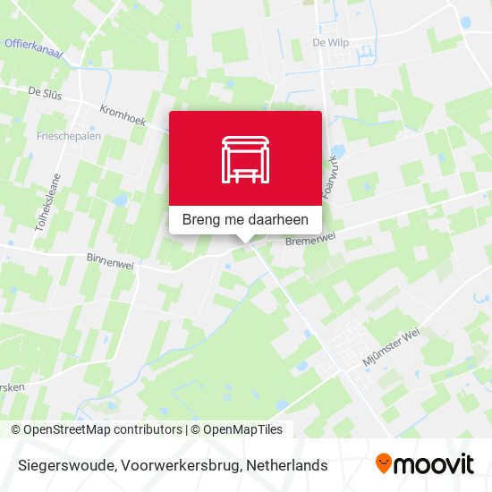 Siegerswoude, Voorwerkersbrug kaart