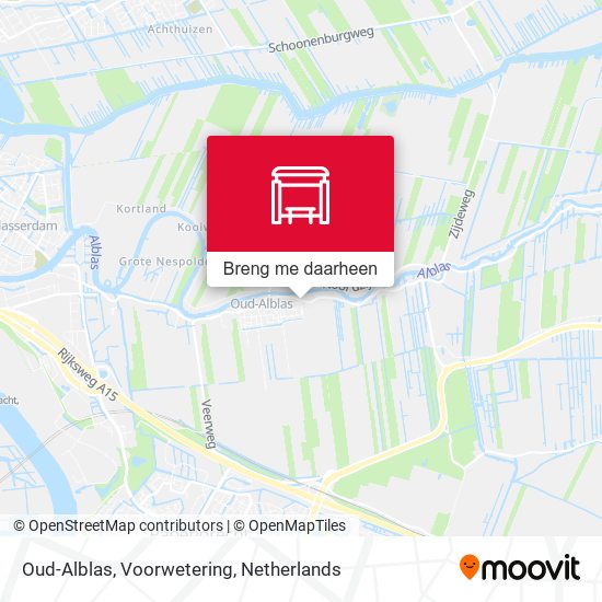Oud-Alblas, Voorwetering kaart