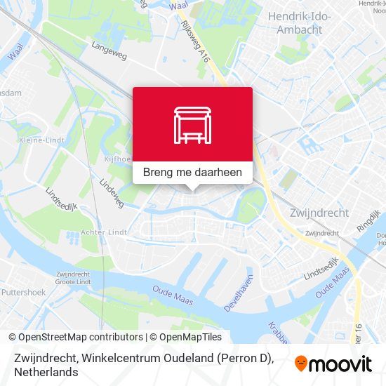 Zwijndrecht, Winkelcentrum Oudeland (Perron D) kaart