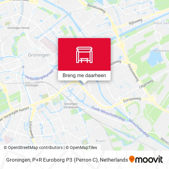Groningen, P+R Euroborg P3 (Perron C) kaart