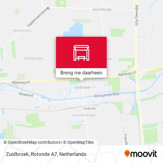 Zuidbroek, Rotonde A7 kaart