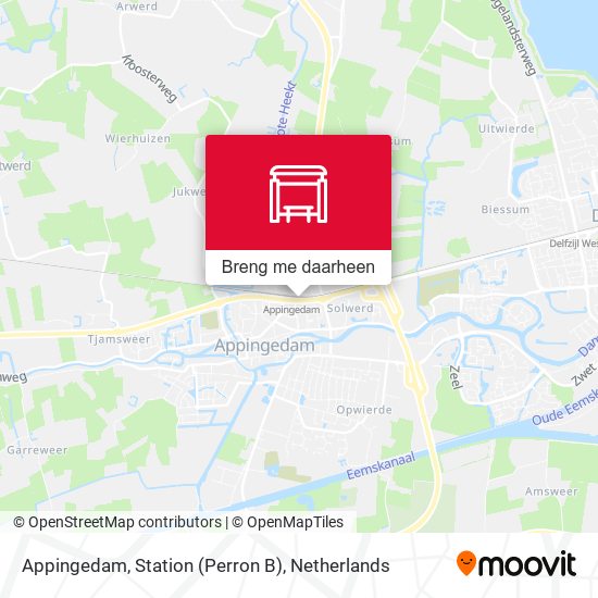 Appingedam, Station (Perron B) kaart