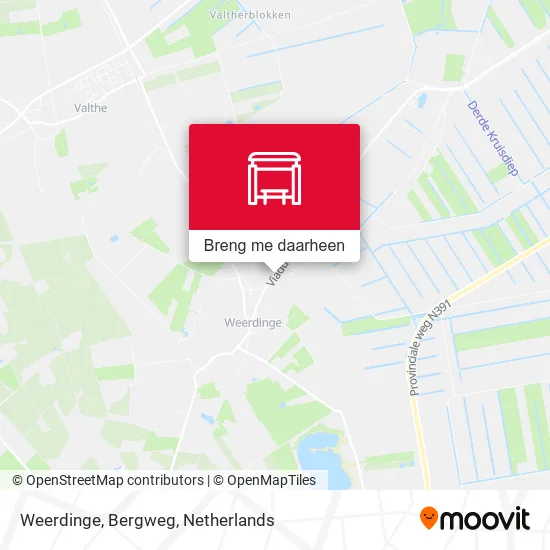 Weerdinge, Bergweg kaart