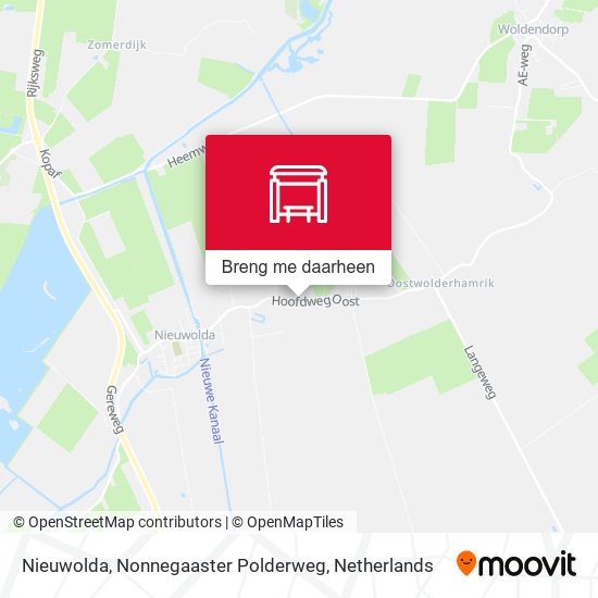 Nieuwolda, Nonnegaaster Polderweg kaart
