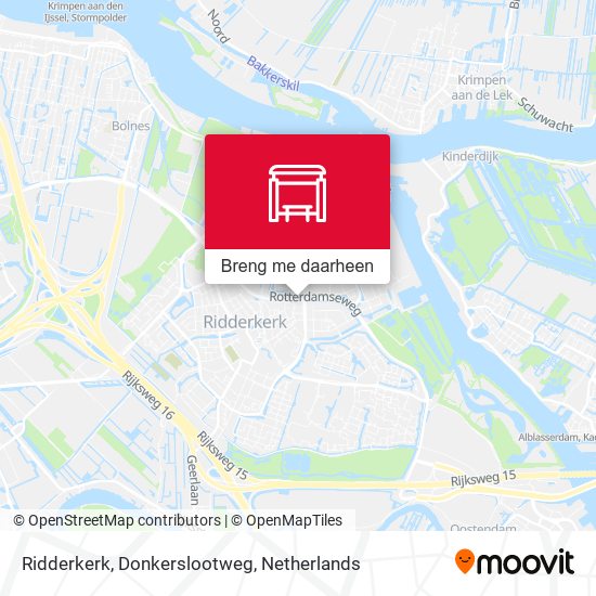 Ridderkerk, Donkerslootweg kaart