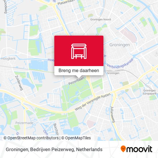 Groningen, Bedrijven Peizerweg kaart