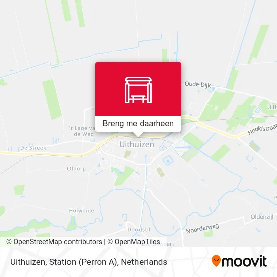 Uithuizen, Station (Perron A) kaart