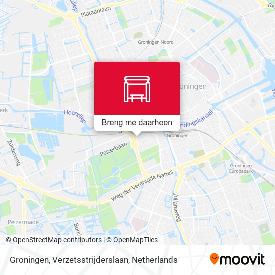 Groningen, Verzetsstrijderslaan kaart