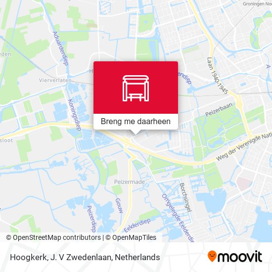 Hoogkerk, J. V Zwedenlaan kaart