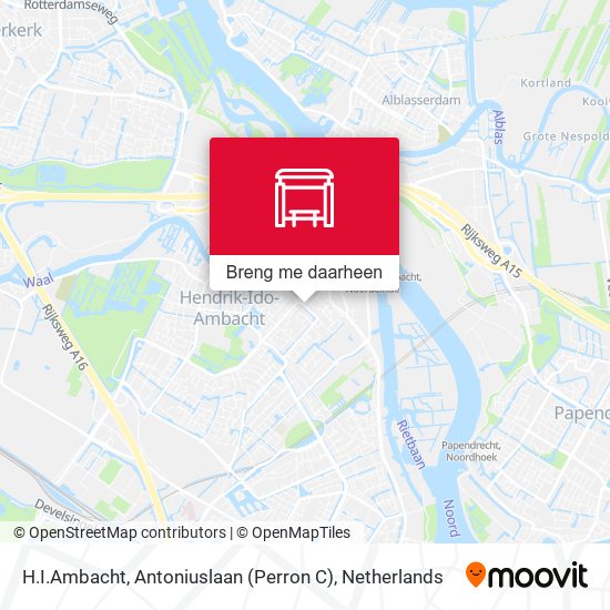 H.I.Ambacht, Antoniuslaan (Perron C) kaart