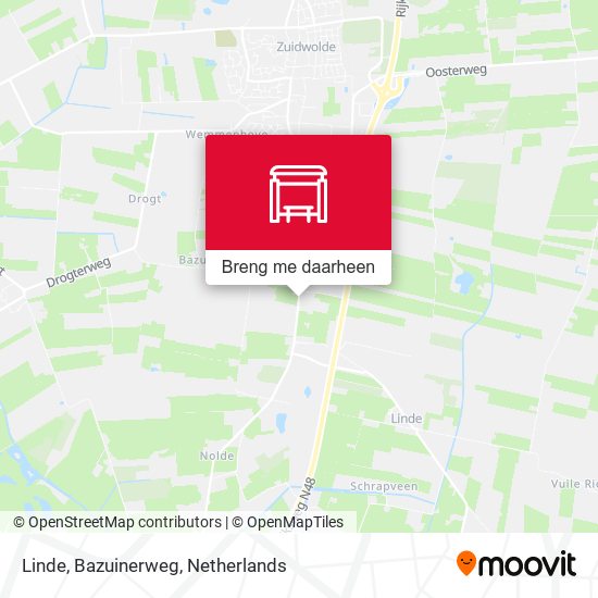 Linde, Bazuinerweg kaart