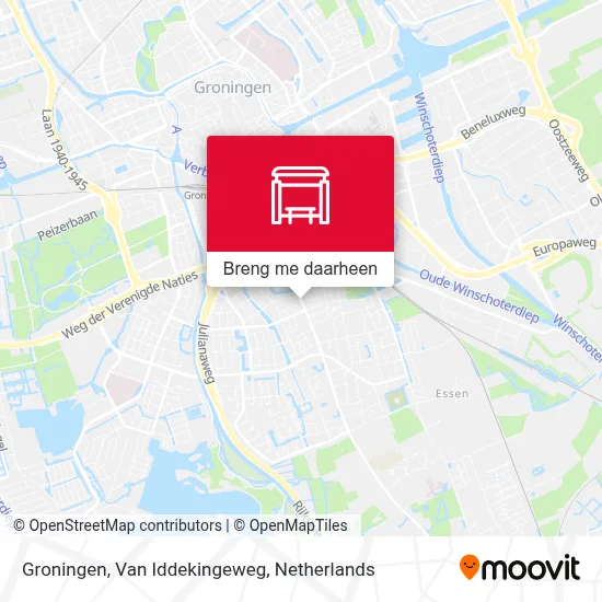 Groningen, Van Iddekingeweg kaart