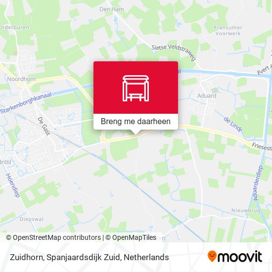 Zuidhorn, Spanjaardsdijk Zuid kaart