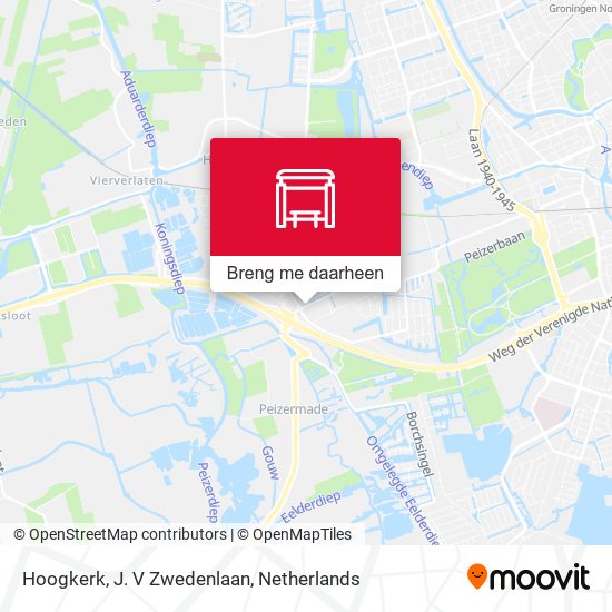 Hoogkerk, J. V Zwedenlaan kaart