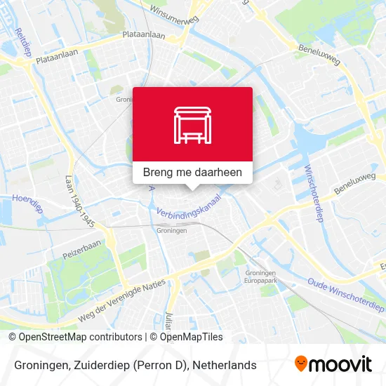 Groningen, Zuiderdiep (Perron D) kaart