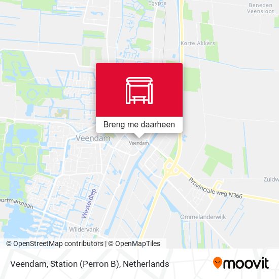 Veendam, Station (Perron B) kaart