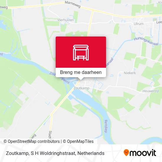 Zoutkamp, S H Woldringhstraat kaart