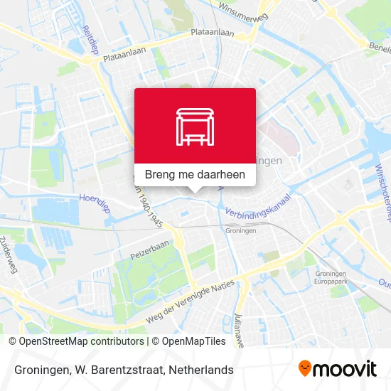 Groningen, W. Barentzstraat kaart