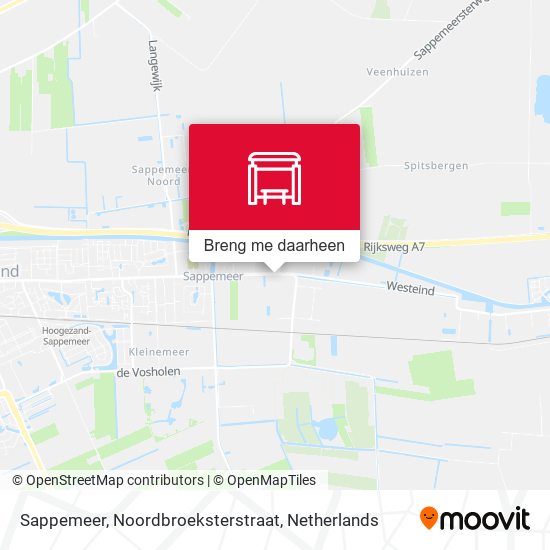 Sappemeer, Noordbroeksterstraat kaart