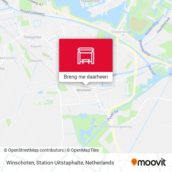 Winschoten, Station Uitstaphalte kaart