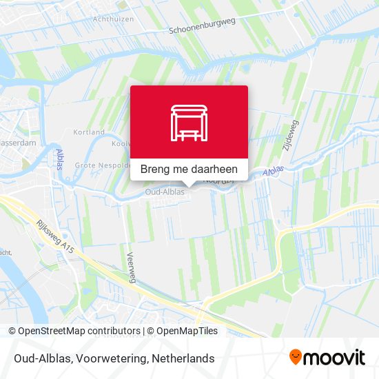 Oud-Alblas, Voorwetering kaart