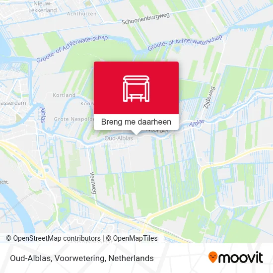 Oud-Alblas, Voorwetering kaart