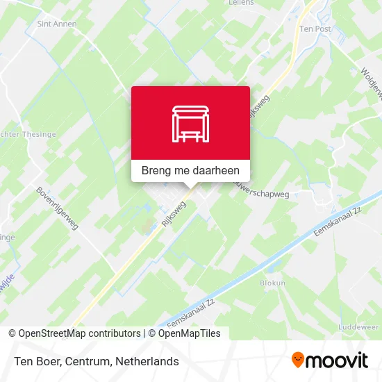Ten Boer, Centrum kaart