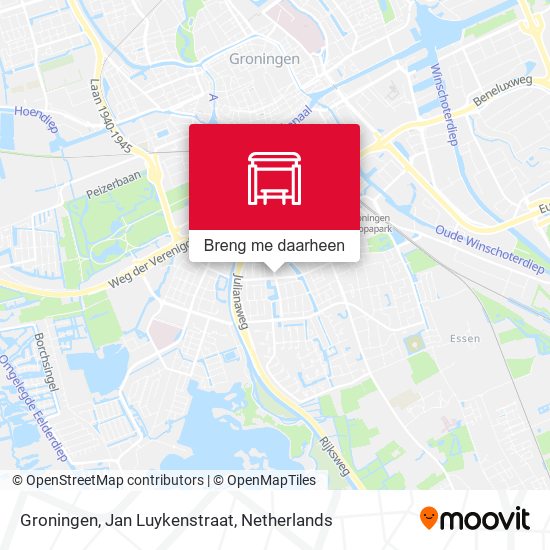 Groningen, Jan Luykenstraat kaart