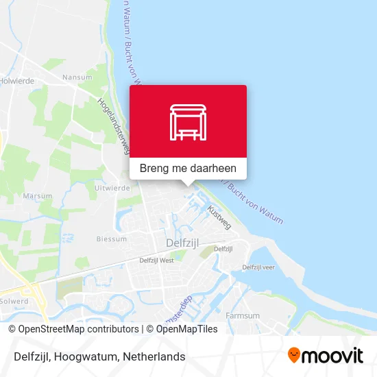 Delfzijl, Hoogwatum kaart