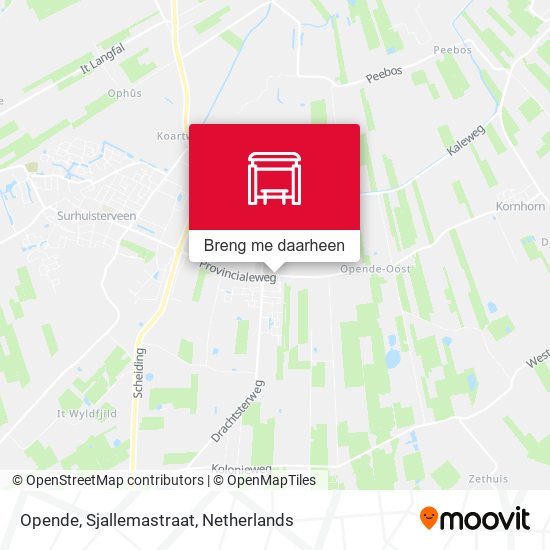 Opende, Sjallemastraat kaart