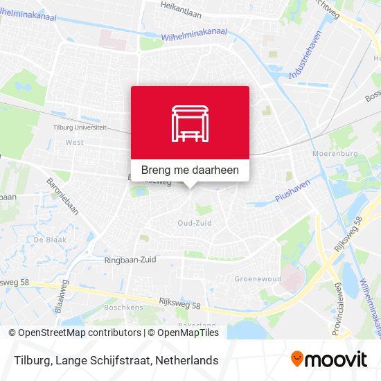 Tilburg, Lange Schijfstraat kaart