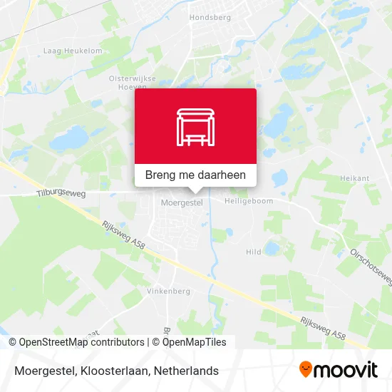 Moergestel, Kloosterlaan kaart