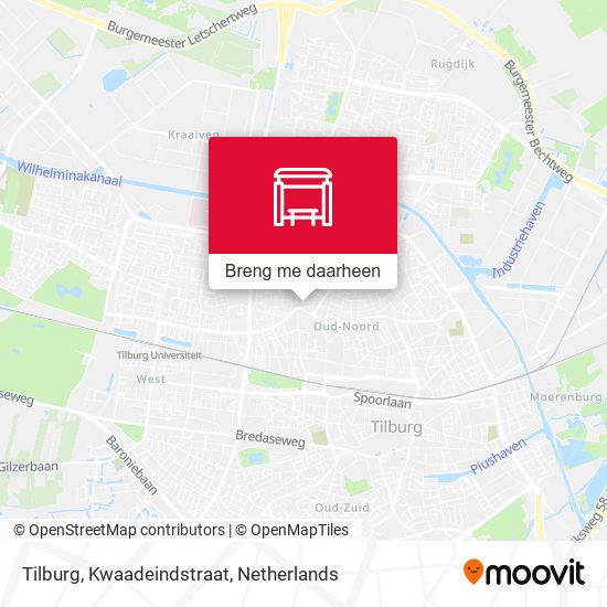 Tilburg, Kwaadeindstraat kaart