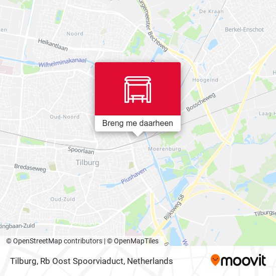 Tilburg, Rb Oost Spoorviaduct kaart