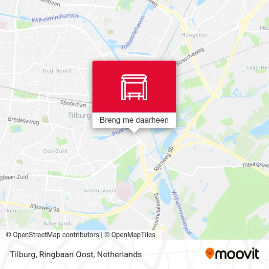 Tilburg, Ringbaan Oost kaart