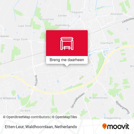 Etten-Leur, Waldhoornlaan kaart