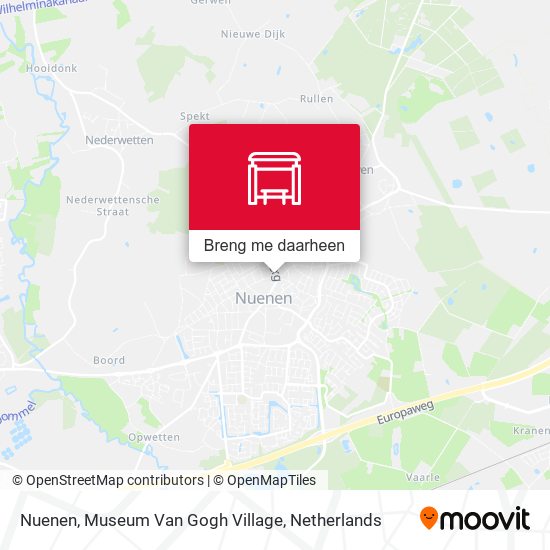 Nuenen, Museum Van Gogh Village kaart