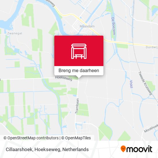 Cillaarshoek, Hoekseweg kaart