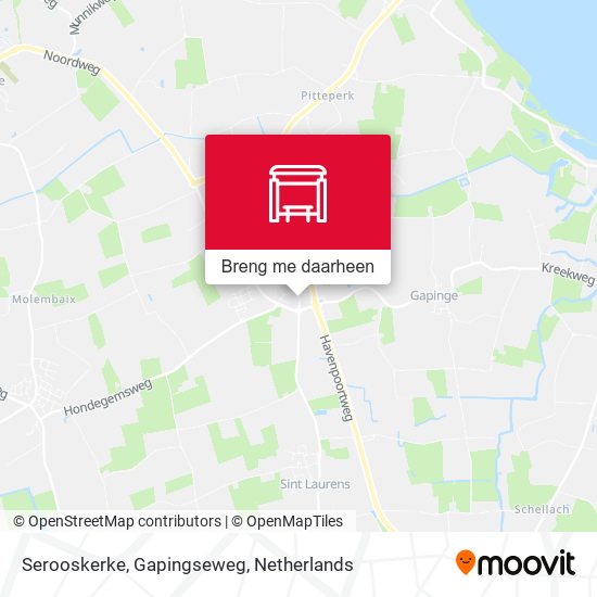 Serooskerke, Gapingseweg kaart
