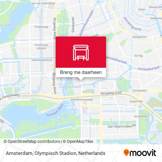 Amsterdam, Olympisch Stadion kaart